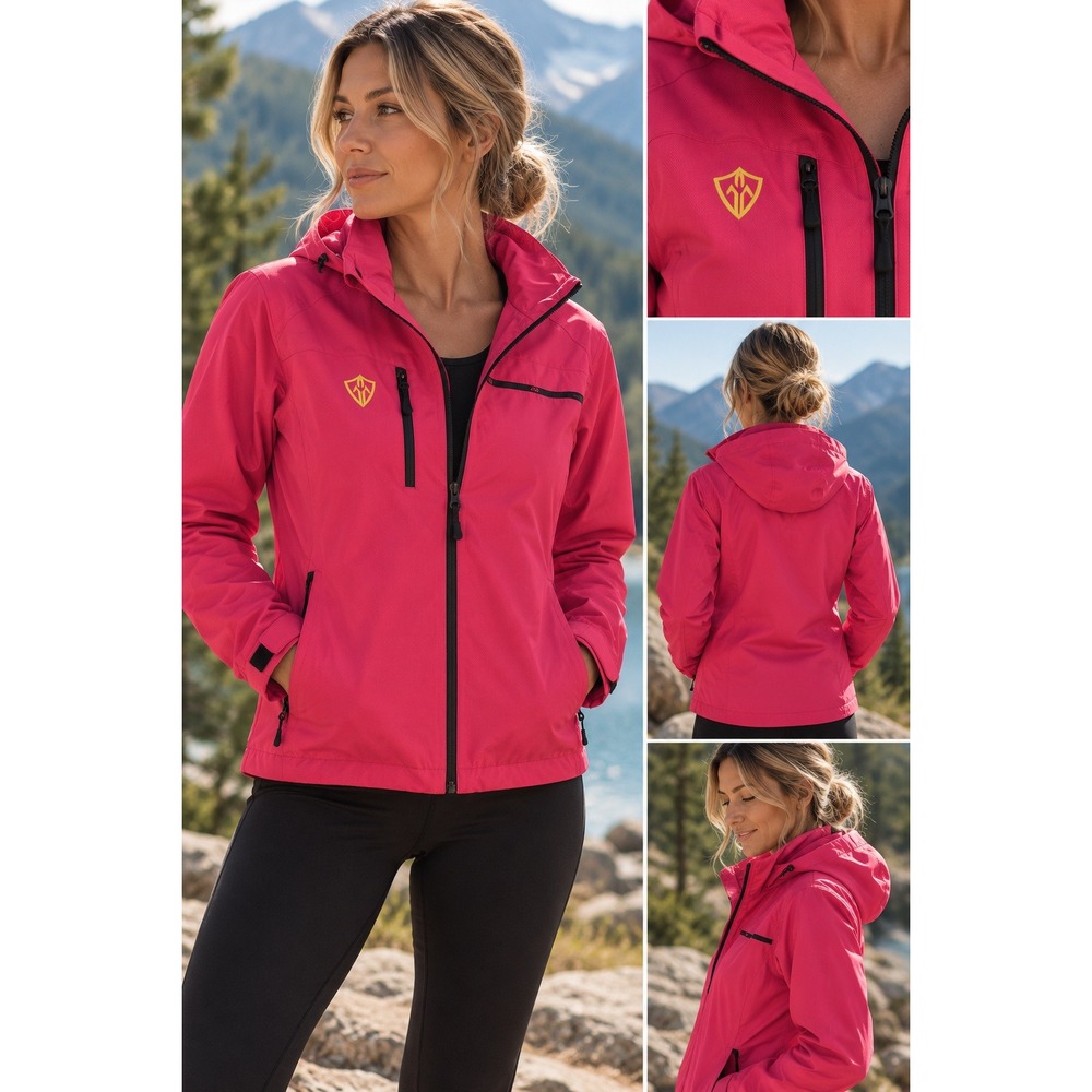 Gorpcore Indie Pink Waterproof Windbreaker Hooded Rain Jacket Large